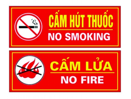 Mẫu cấm lửa và hút thuốc